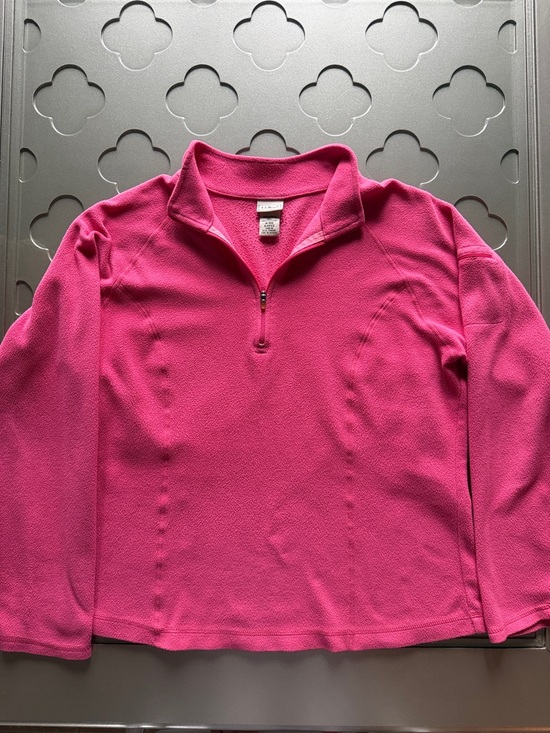 LL BEAN Pink Fleece Pullover Cozy Core Quarter-Zip Women’s Size Medium - Picture 10 of 14